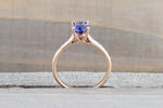 18 Karat Rose Gold Diamond Oval Tanzanite Engagement Ring Anniversary Promise Wedding Band