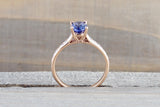 18 Karat Rose Gold Diamond Oval Tanzanite Engagement Ring Anniversary Promise Wedding Band