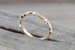 14k Yellow Gold Diamond Vintage Milgrain Bezel Band Ring Wedding