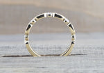 14k Yellow Gold Diamond Vintage Milgrain Bezel Band Ring Wedding