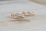 14k Rose Gold Diamond Rope Hoop Earrings