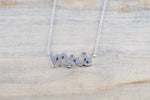 14k Solid White Gold Mrs Pendant Necklace 18" Nameplate