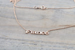 14k Solid Rose Gold Fiance Pendant Necklace 18" Chain Included