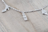 18k White Gold Diamond Charm Bracelet