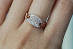 Oval Pave Diamond Tag Chain Link Ring