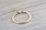 14k Yellow Gold Round Cut Diamond Rope Twined Vine Engagement Pave Stackable Stacking Promise Ring Anniversary