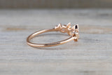 14k Rose Gold Solid Mirco Pave Diamond  Cluster Star Ring Band
