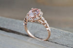 Art Deco Oval Halo Morganite Ring ASPER1430025