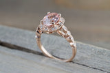 Art Deco Oval Halo Morganite Ring ASPER1430025