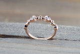 Bezel Diamond Clover Bead Band Ring