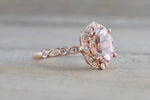 Art Deco Oval Halo Morganite Ring ASPER1430025