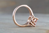 Ava Rose gold Cushion Radiant Split Shank Morganite Ring