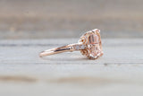 Payment Plan Emerald Cut Morganite Diamond Vintage Engagement Ring 10x8