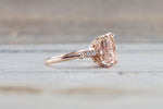 Payment Plan 2 Emerald Cut Morganite Diamond Vintage Engagement Ring 10x8