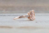 Payment Plan 2 Emerald Cut Morganite Diamond Vintage Engagement Ring 10x8