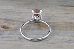 Victoria Elongated Cushion Morganite Hidden Under Halo Diamond Ring M3001