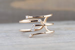 18K Rose Gold Diamond Twist Row Diamonds Fashion Ring