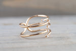 18K Rose Gold Diamond Twist Row Diamonds Fashion Ring