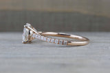 14k Gold Solitaire Cushion Cut Moissanite Diamond Engagement Ring M3073