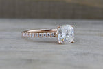 14k Gold Solitaire Cushion Cut Moissanite Diamond Engagement Ring M3073