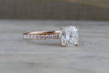 14k Gold Solitaire Cushion Cut Moissanite Diamond Engagement Ring M3073