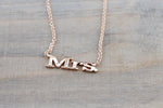 14k Solid Rose Gold MRS necklace with chain 17 total