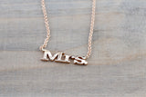 14k Solid Rose Gold MRS necklace with chain 17 total