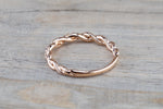 Gold Round Diamond Rope Twined Vine Ring ASPBR010001