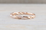 Gold Round Diamond Rope Twined Vine Ring ASPBR010001