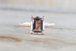 Emerald Cut Morganite Diamond Ring