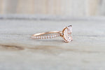 Emerald Cut Morganite Diamond Ring