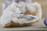 14k White Gold Diamond Pave Rope Twist Curve Polished Stackable Ring Band Wedding Promise Anniversary Fashion Rope Twist Open Curve