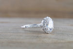 Oval Diamond Halo Moissanite