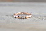14kt Rose Gold Segment Diamond Ring Band Wedding Engagement Stack Dainty Full Eternity