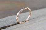 14kt Rose Gold Segment Diamond Ring Band Wedding Engagement Stack Dainty Full Eternity