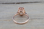Payment Plan 2 Emerald Cut Morganite Diamond Vintage Engagement Ring 10x8