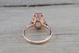 Payment Plan 2 Emerald Cut Morganite Diamond Vintage Engagement Ring 10x8