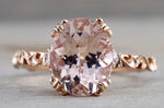 Gold Diamond Morganite Engagement Ring Floral M3068