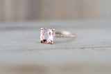 Rose Gold Cushion Moganite Diamond Underhalo Engagement Ring 14k