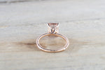 Emerald Cut Morganite Diamond Ring