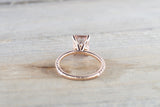 Emerald Cut Morganite Diamond Ring