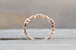 14k Rose Gold Diamond Vintage Marquise Satin Milgrain Bezel Band Ring Wedding 3/4
