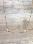 14k Yellow Gold  Diamond Dangling Necklace Choker Pendant