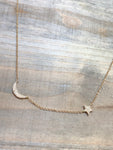 14k Yellow Gold  Diamond Dangling Necklace Choker Pendant