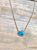 14k Rose Gold Oval Fire Opal Art Deco Pendant Charm Chain Included