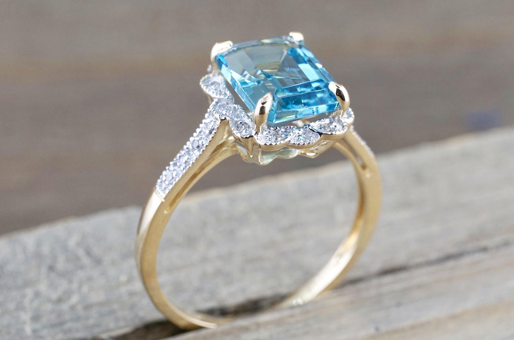 2pcs Pear cut London blue topaz engagement ring set rose gold topaz ri –  WILLWORK JEWELRY