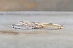 Gold Dainty Milgrain Etching Diamond Band Ring B10081