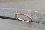 Gold Dainty Milgrain Etching Diamond Band Ring B10081