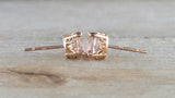 Round Morganite Swirl Studs 7mm