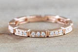 14k Gold Round Cut Bar Diamond Ring  B10073